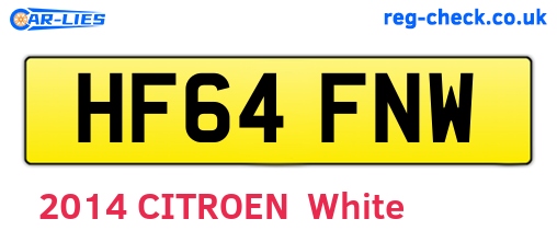 HF64FNW are the vehicle registration plates.