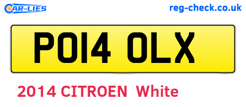 PO14OLX are the vehicle registration plates.