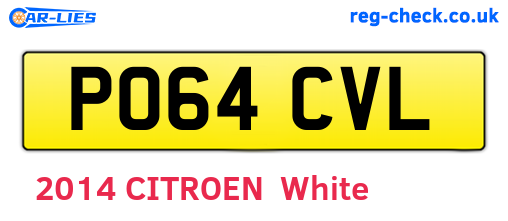 PO64CVL are the vehicle registration plates.
