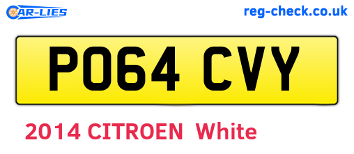 PO64CVY are the vehicle registration plates.