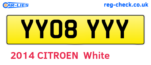 YY08YYY are the vehicle registration plates.