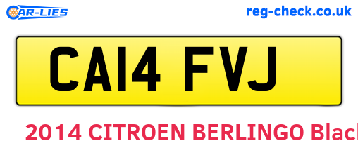 CA14FVJ are the vehicle registration plates.