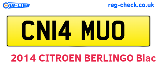 CN14MUO are the vehicle registration plates.