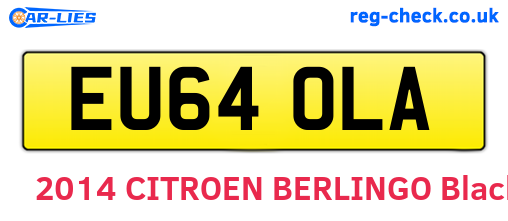 EU64OLA are the vehicle registration plates.