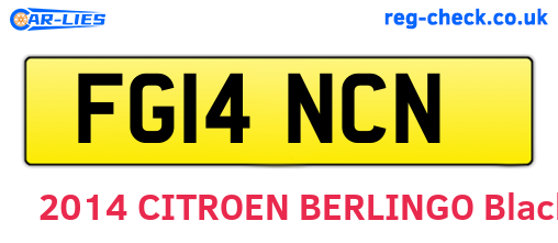 FG14NCN are the vehicle registration plates.