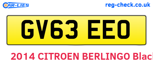 GV63EEO are the vehicle registration plates.