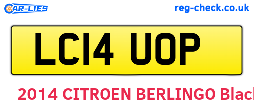 LC14UOP are the vehicle registration plates.