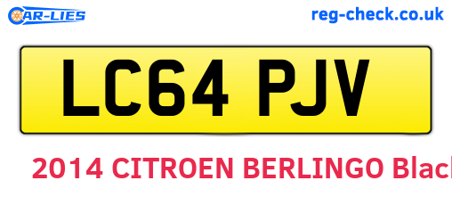 LC64PJV are the vehicle registration plates.