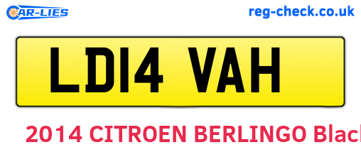 LD14VAH are the vehicle registration plates.