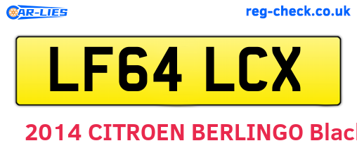 LF64LCX are the vehicle registration plates.