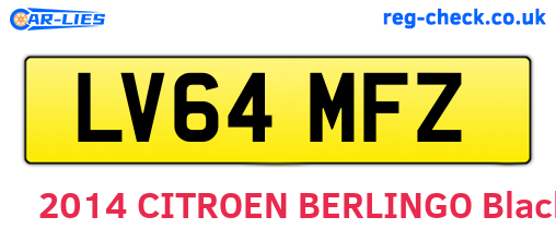 LV64MFZ are the vehicle registration plates.