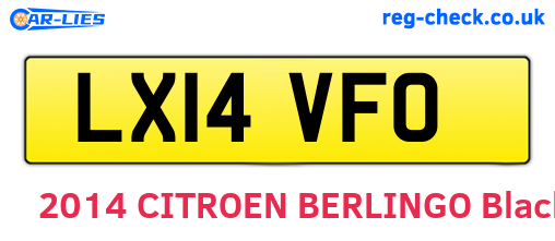 LX14VFO are the vehicle registration plates.