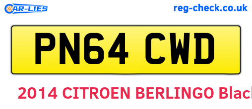 PN64CWD are the vehicle registration plates.
