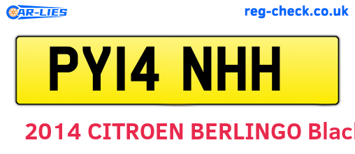 PY14NHH are the vehicle registration plates.