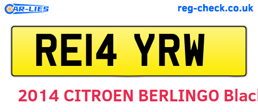 RE14YRW are the vehicle registration plates.