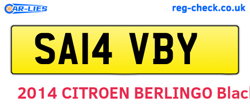 SA14VBY are the vehicle registration plates.
