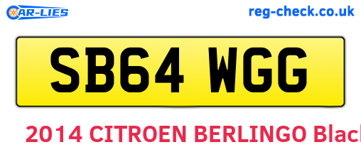 SB64WGG are the vehicle registration plates.