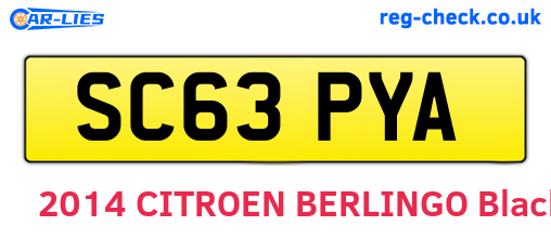 SC63PYA are the vehicle registration plates.