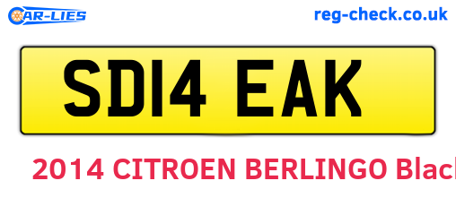 SD14EAK are the vehicle registration plates.