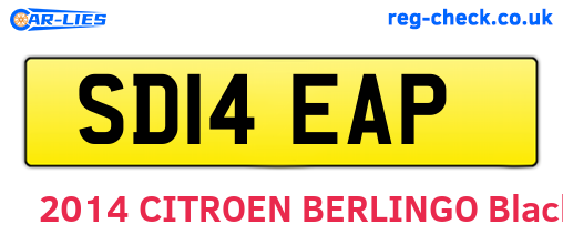 SD14EAP are the vehicle registration plates.