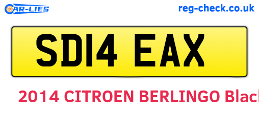 SD14EAX are the vehicle registration plates.