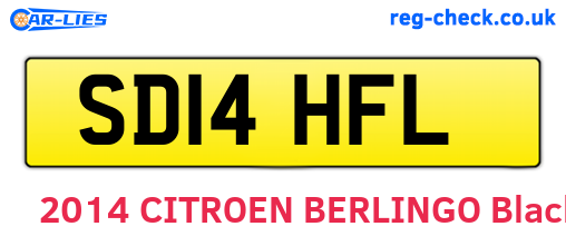 SD14HFL are the vehicle registration plates.