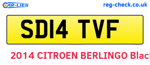 SD14TVF are the vehicle registration plates.