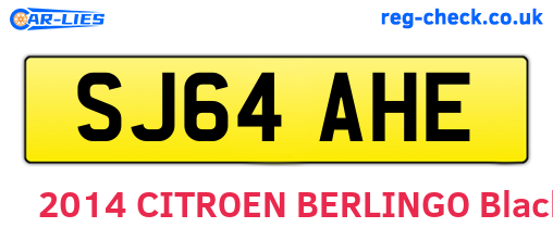 SJ64AHE are the vehicle registration plates.