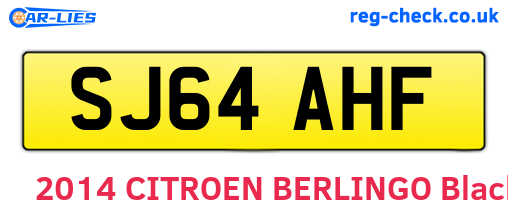 SJ64AHF are the vehicle registration plates.