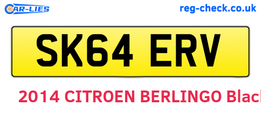 SK64ERV are the vehicle registration plates.