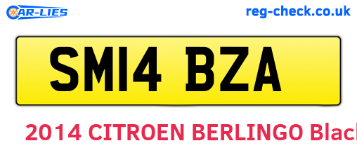 SM14BZA are the vehicle registration plates.
