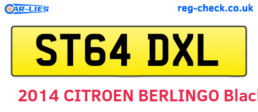 ST64DXL are the vehicle registration plates.