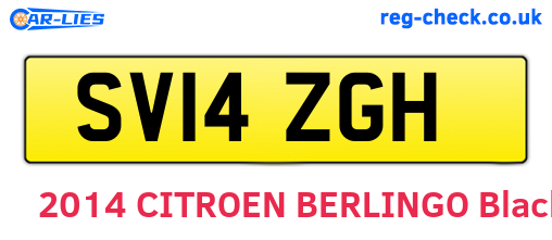 SV14ZGH are the vehicle registration plates.