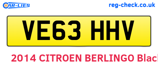 VE63HHV are the vehicle registration plates.