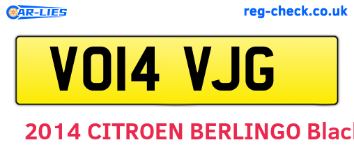VO14VJG are the vehicle registration plates.