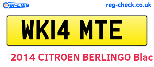 WK14MTE are the vehicle registration plates.