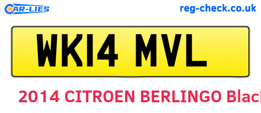 WK14MVL are the vehicle registration plates.