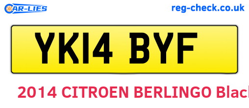 YK14BYF are the vehicle registration plates.