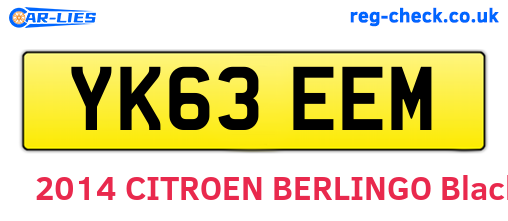 YK63EEM are the vehicle registration plates.