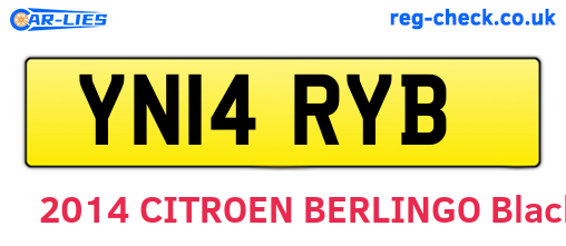 YN14RYB are the vehicle registration plates.