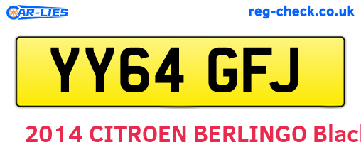 YY64GFJ are the vehicle registration plates.