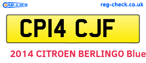 CP14CJF are the vehicle registration plates.
