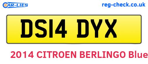 DS14DYX are the vehicle registration plates.