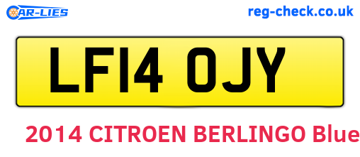 LF14OJY are the vehicle registration plates.