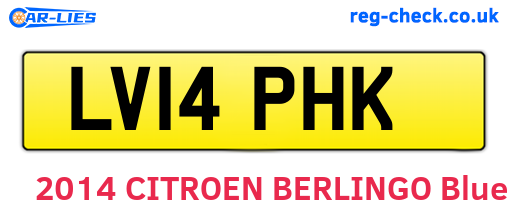 LV14PHK are the vehicle registration plates.