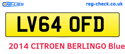 LV64OFD are the vehicle registration plates.
