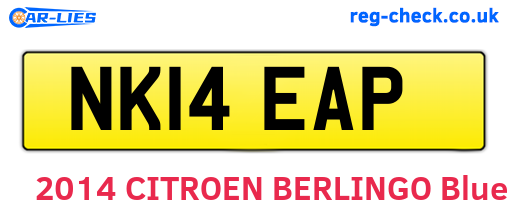 NK14EAP are the vehicle registration plates.