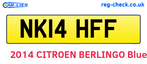 NK14HFF are the vehicle registration plates.