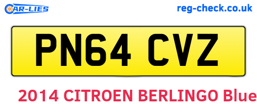 PN64CVZ are the vehicle registration plates.