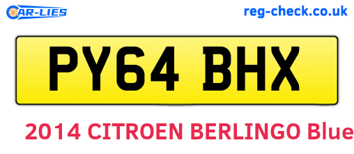 PY64BHX are the vehicle registration plates.